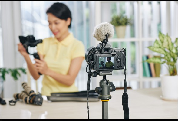 Camera set up for a commercial video shoot